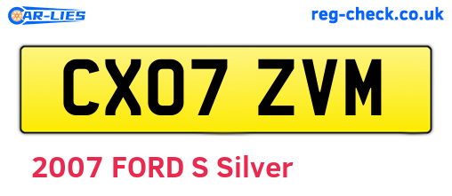 CX07ZVM are the vehicle registration plates.