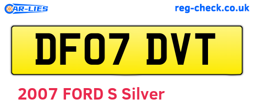 DF07DVT are the vehicle registration plates.