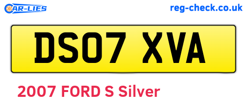 DS07XVA are the vehicle registration plates.