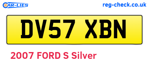 DV57XBN are the vehicle registration plates.