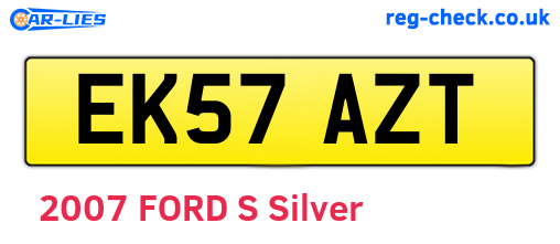 EK57AZT are the vehicle registration plates.