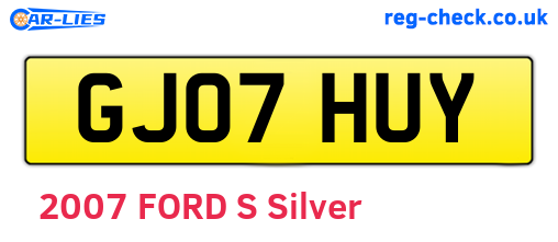 GJ07HUY are the vehicle registration plates.