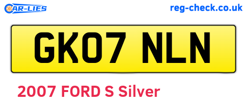 GK07NLN are the vehicle registration plates.