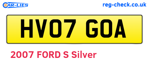 HV07GOA are the vehicle registration plates.