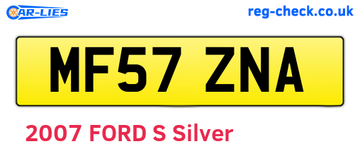 MF57ZNA are the vehicle registration plates.