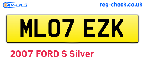 ML07EZK are the vehicle registration plates.