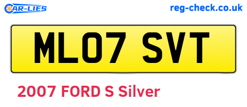 ML07SVT are the vehicle registration plates.