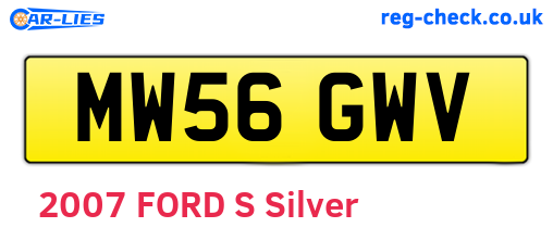 MW56GWV are the vehicle registration plates.