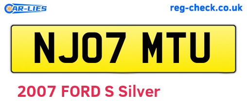 NJ07MTU are the vehicle registration plates.