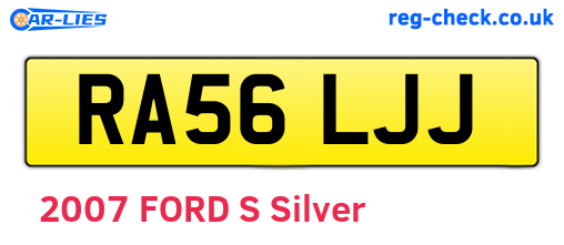 RA56LJJ are the vehicle registration plates.