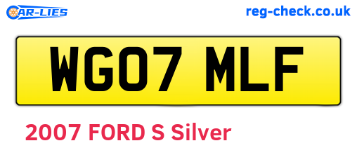 WG07MLF are the vehicle registration plates.