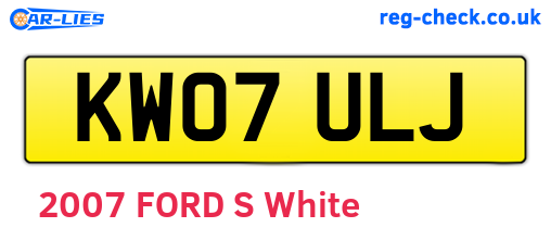 KW07ULJ are the vehicle registration plates.