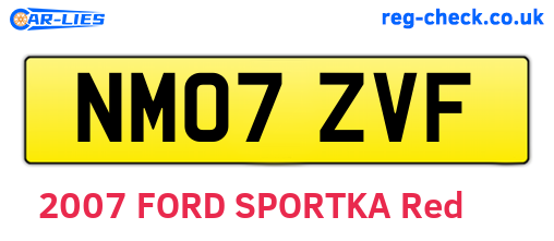 NM07ZVF are the vehicle registration plates.