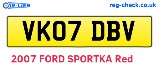 VK07DBV are the vehicle registration plates.