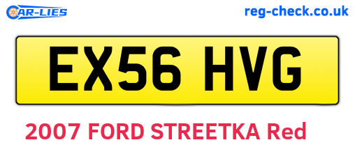 EX56HVG are the vehicle registration plates.