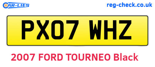 PX07WHZ are the vehicle registration plates.