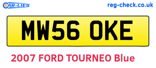 MW56OKE are the vehicle registration plates.