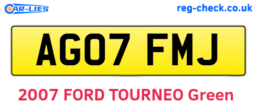 AG07FMJ are the vehicle registration plates.