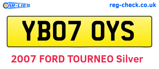 YB07OYS are the vehicle registration plates.