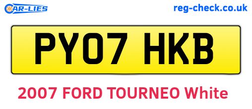 PY07HKB are the vehicle registration plates.