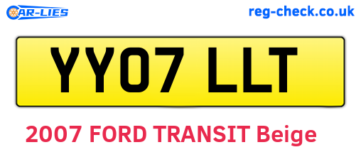 YY07LLT are the vehicle registration plates.