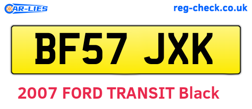 BF57JXK are the vehicle registration plates.