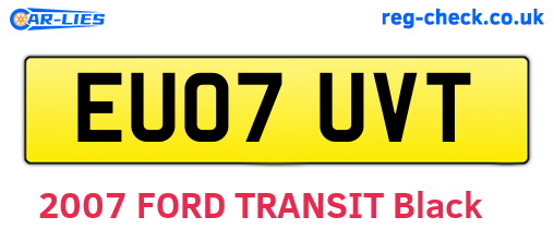 EU07UVT are the vehicle registration plates.