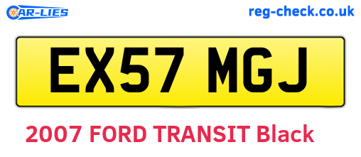 EX57MGJ are the vehicle registration plates.
