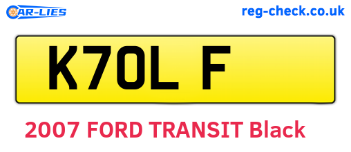 K7OLF are the vehicle registration plates.