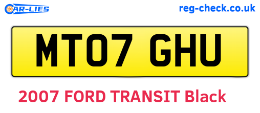 MT07GHU are the vehicle registration plates.