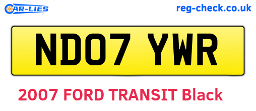 ND07YWR are the vehicle registration plates.