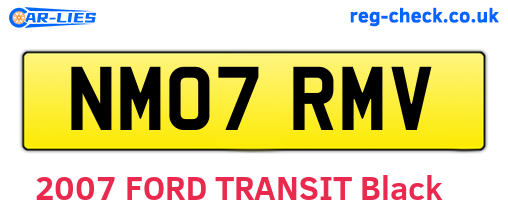 NM07RMV are the vehicle registration plates.