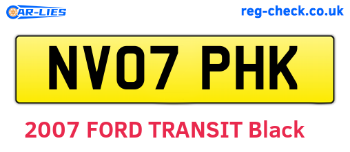 NV07PHK are the vehicle registration plates.