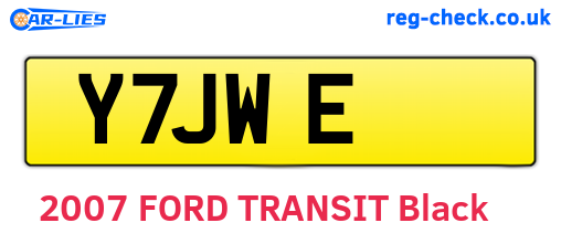 Y7JWE are the vehicle registration plates.