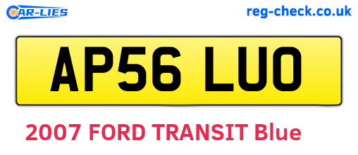 AP56LUO are the vehicle registration plates.