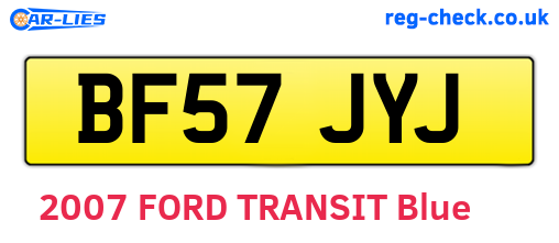 BF57JYJ are the vehicle registration plates.