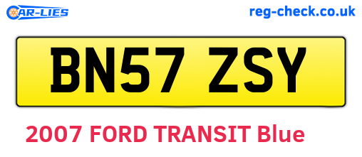 BN57ZSY are the vehicle registration plates.