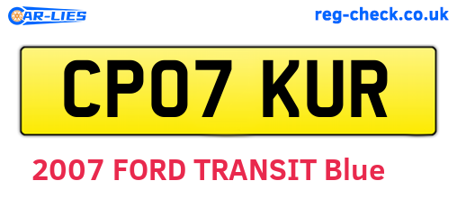 CP07KUR are the vehicle registration plates.