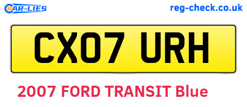 CX07URH are the vehicle registration plates.
