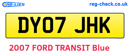 DY07JHK are the vehicle registration plates.