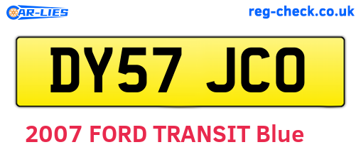 DY57JCO are the vehicle registration plates.