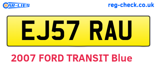 EJ57RAU are the vehicle registration plates.