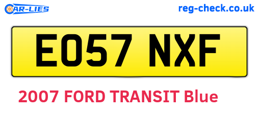 EO57NXF are the vehicle registration plates.