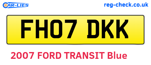 FH07DKK are the vehicle registration plates.