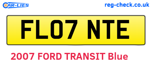 FL07NTE are the vehicle registration plates.