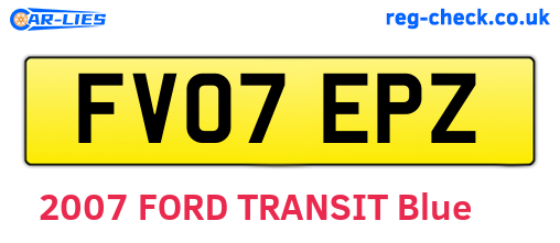 FV07EPZ are the vehicle registration plates.