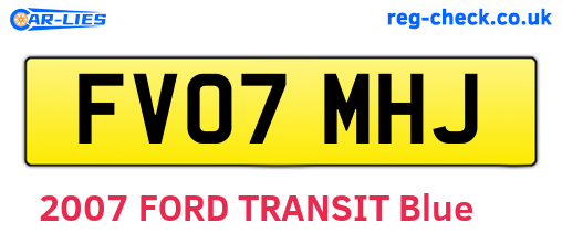 FV07MHJ are the vehicle registration plates.