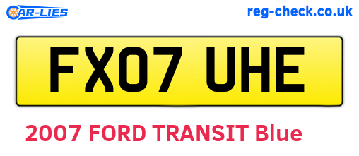 FX07UHE are the vehicle registration plates.