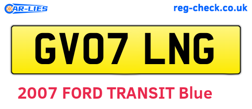 GV07LNG are the vehicle registration plates.