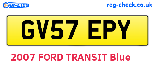 GV57EPY are the vehicle registration plates.